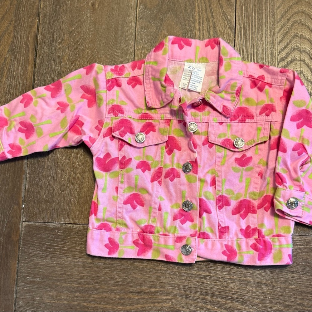Infant Pink jean jacket, denim 12 months